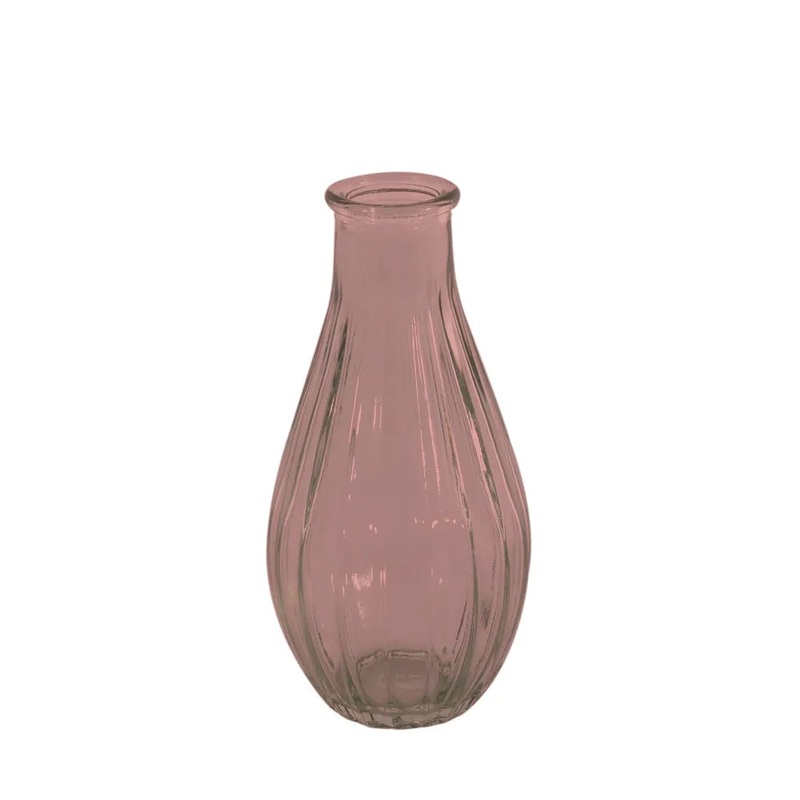 Vintage Fluted Bud Vase 14cm – Pink