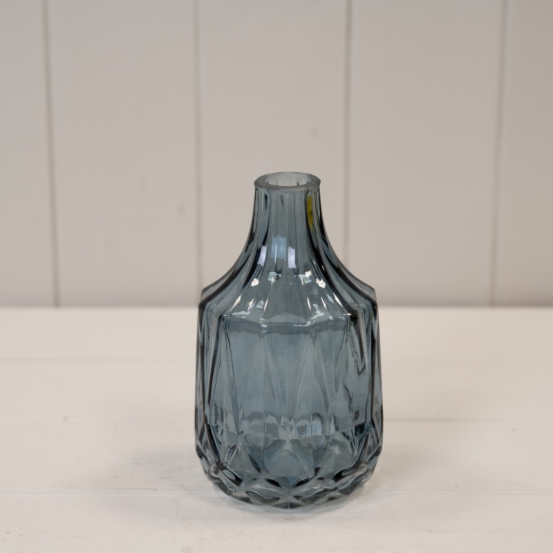 13.8cm Glass Vase – Blue
