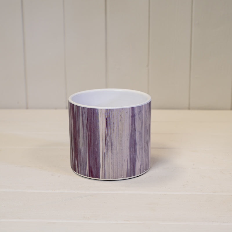 Grey Wood Grain  Ceramic Pot x 12cm