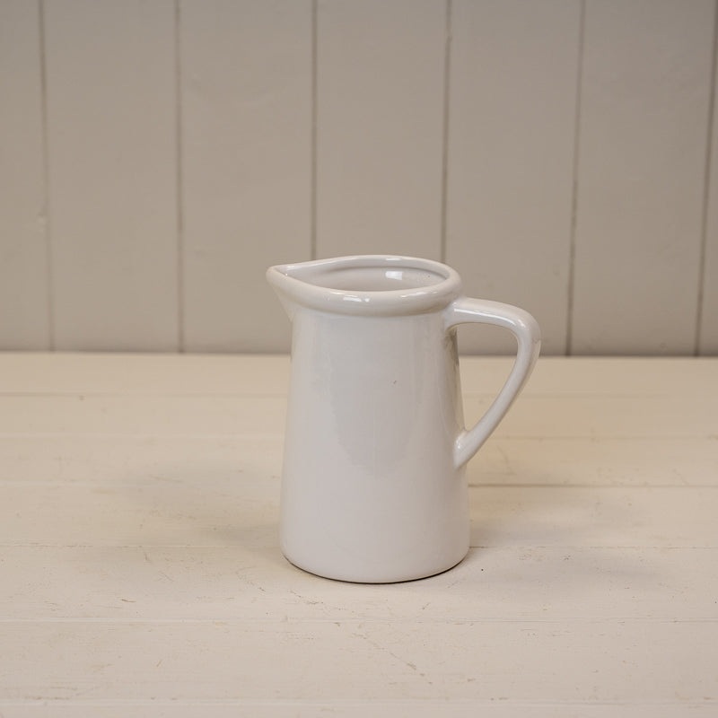 Medium White Ceramic Jug – H14cm
