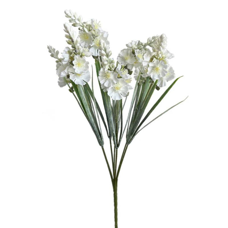 Mini Blossom Flower Spike Bunch – Ivory – 39cm long