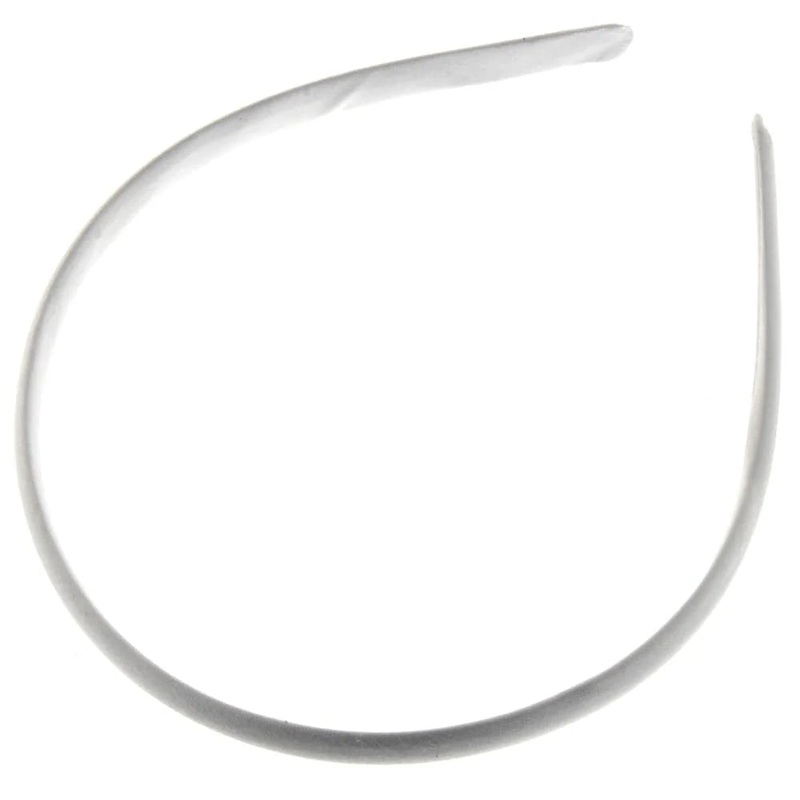 SINGLE Fabric Covered Metal Headband – Ivory – 12cm diameter