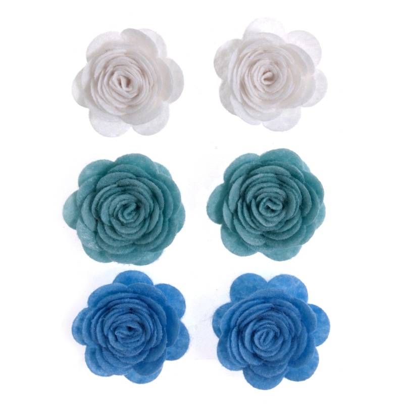 Craft Embellishments Open Rose Peel & Stick Pack of 6