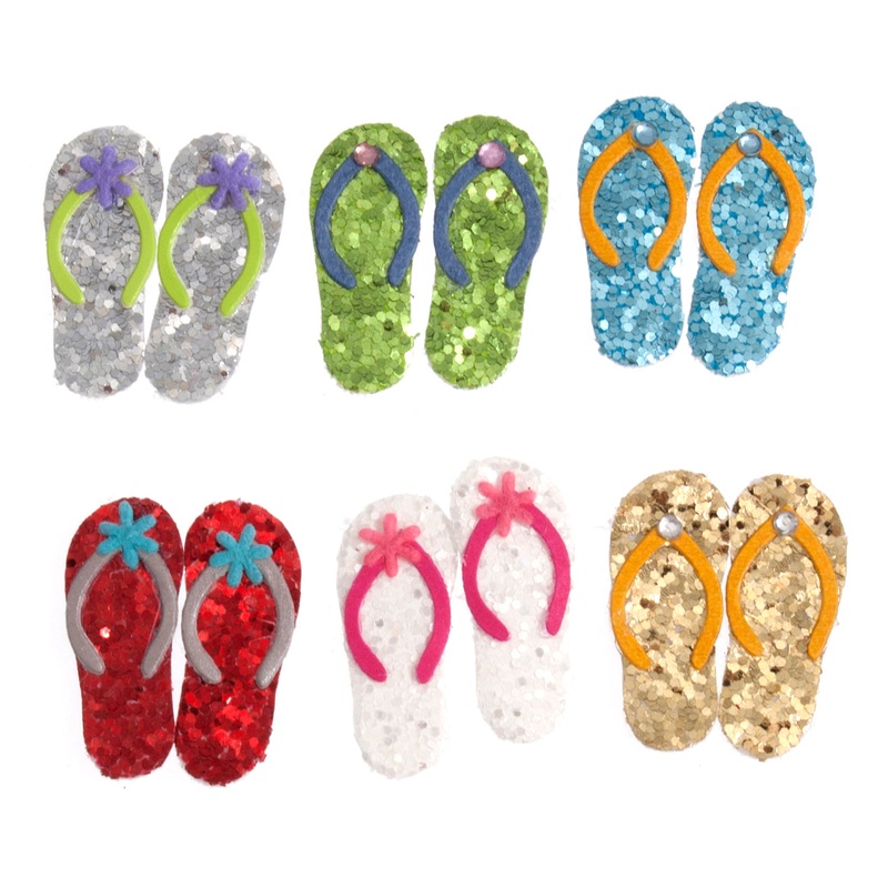 Craft Sticker Embellishment- Flip Flops – Pack of 6