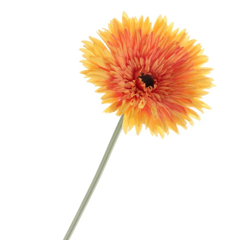Double Petal Gerbera Flower Stem – Orange x 76cm long
