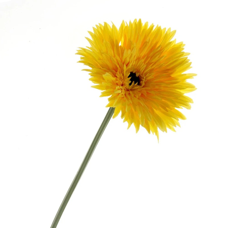 Double Petal Gerbera Flower Stem – Yellow x 76cm long