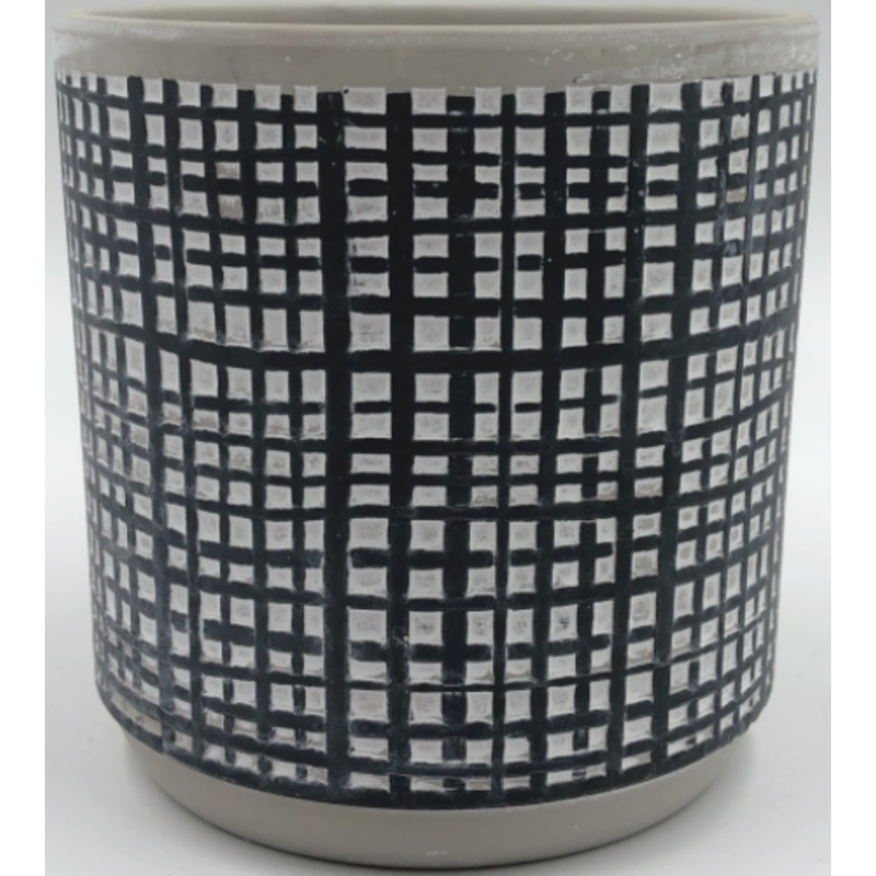 Etched Ceramic Pot x 14cm – Etched Line