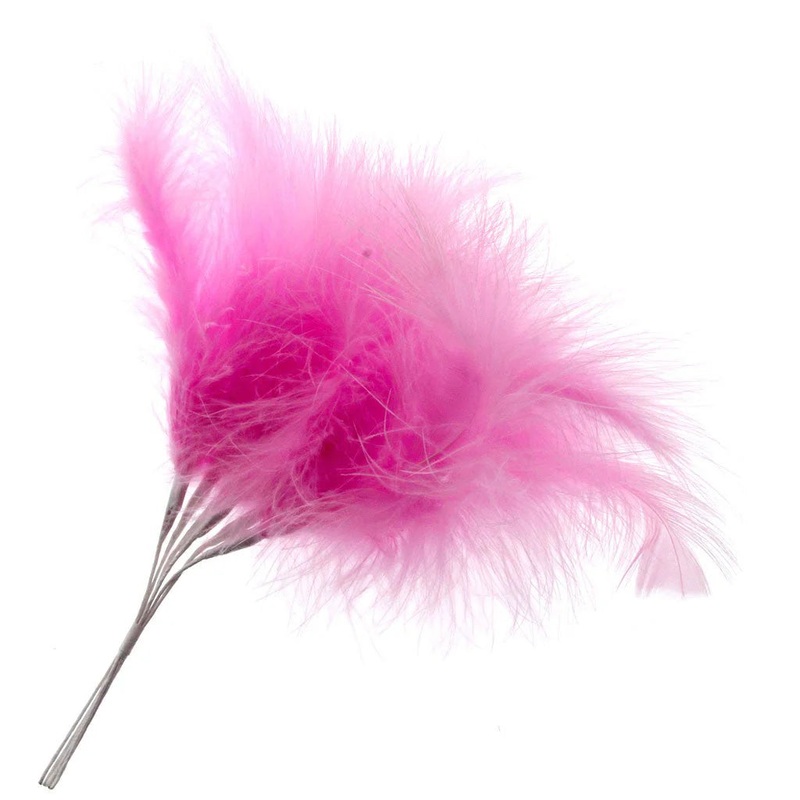 Fluffy Feathers x 24cm – 6pcs per pk – Hot Pink