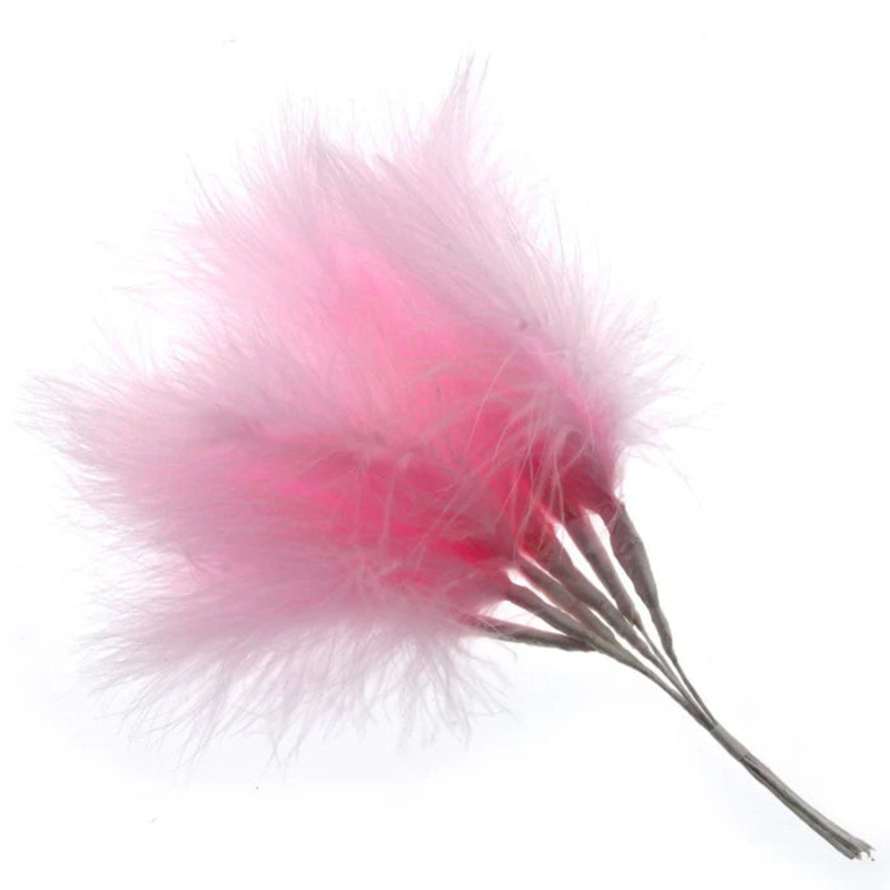 Fluffy Feathers x 24cm – 6pcs per pk – Pale Pink