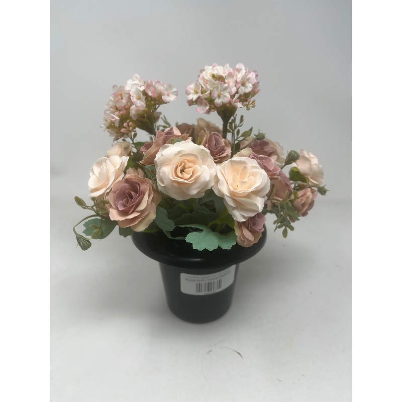 HANDMADE replacement pot with Hydrangea and Miniature Roses