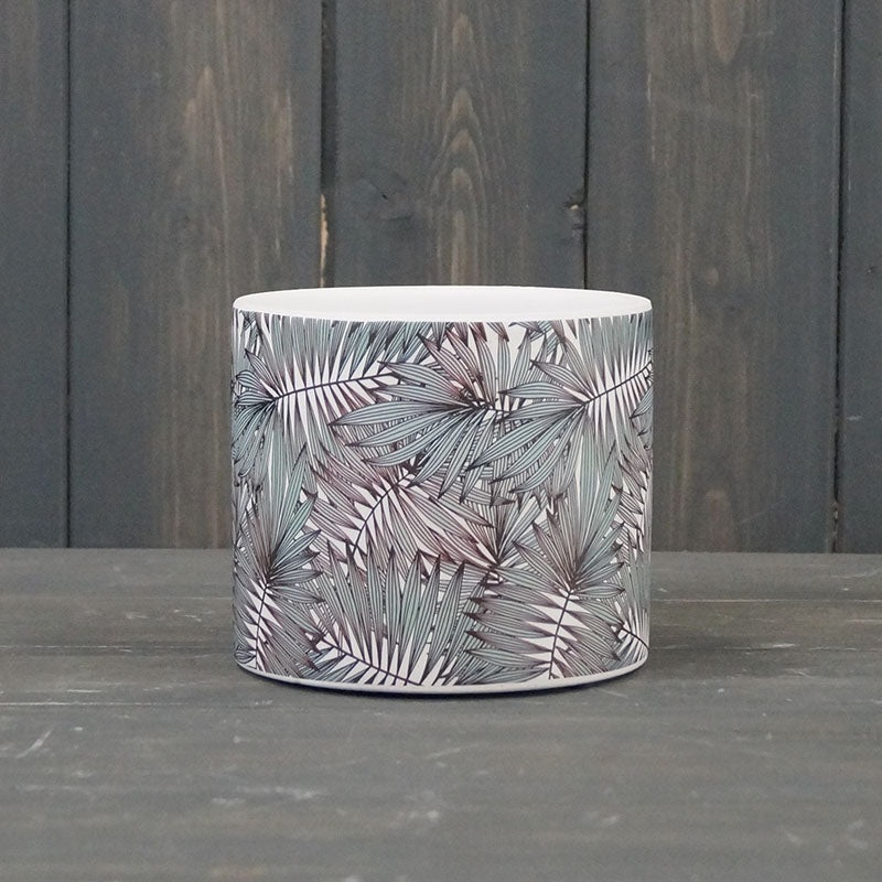 Palm Leaf Ceramic Pot x H10.5cm