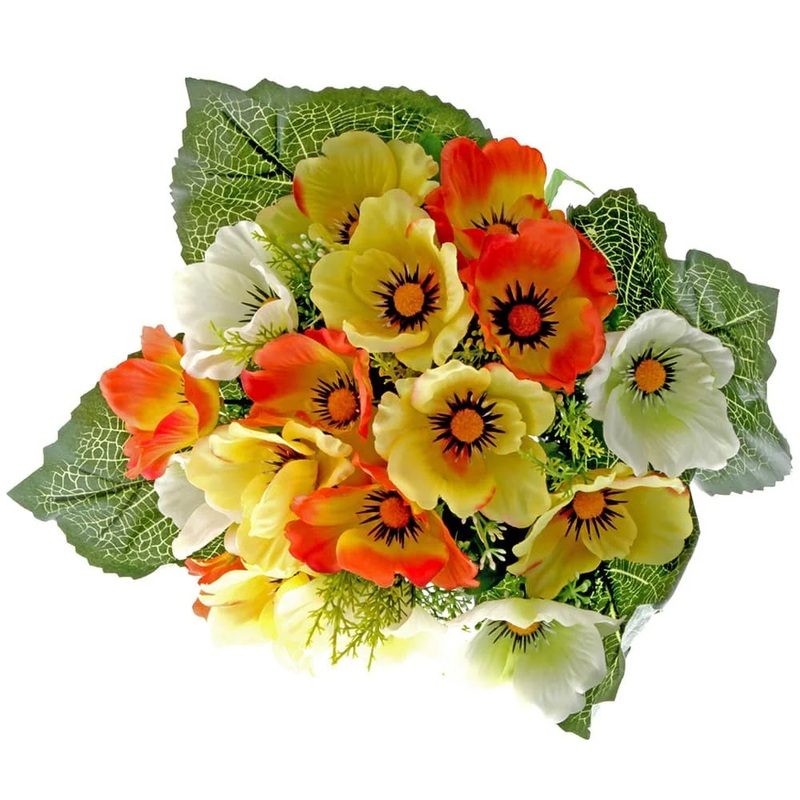 Poppy Bunch – Orange, Yellow & Cream – 17 Heads DISCONTINUED