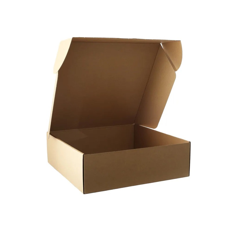 Single Natural Kraft Cardboard Wreath Delivery Storage Box  x L40 x W40 x D12.5cm