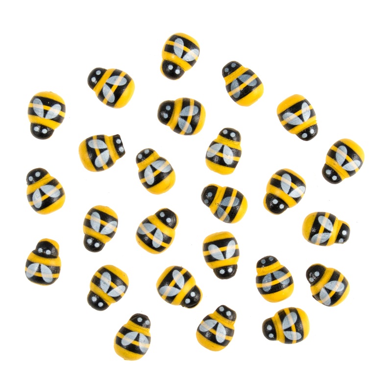 Stick on Craft Embellishment Miniature Wooden Bee  Pack of 30