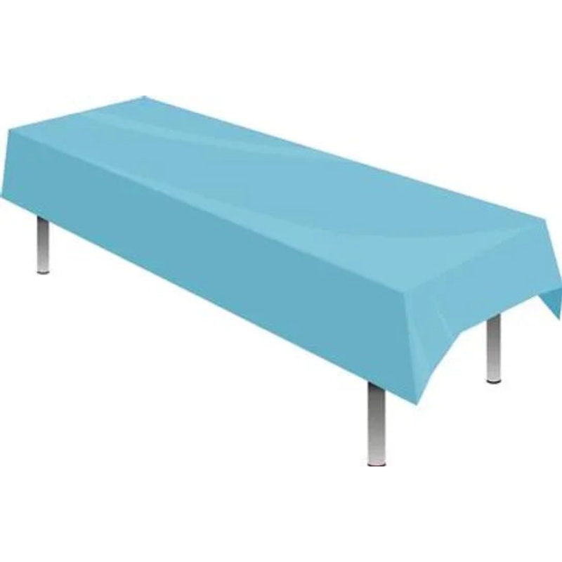 137cm x 274cm Plastic Tablecover x 1 Light Blue