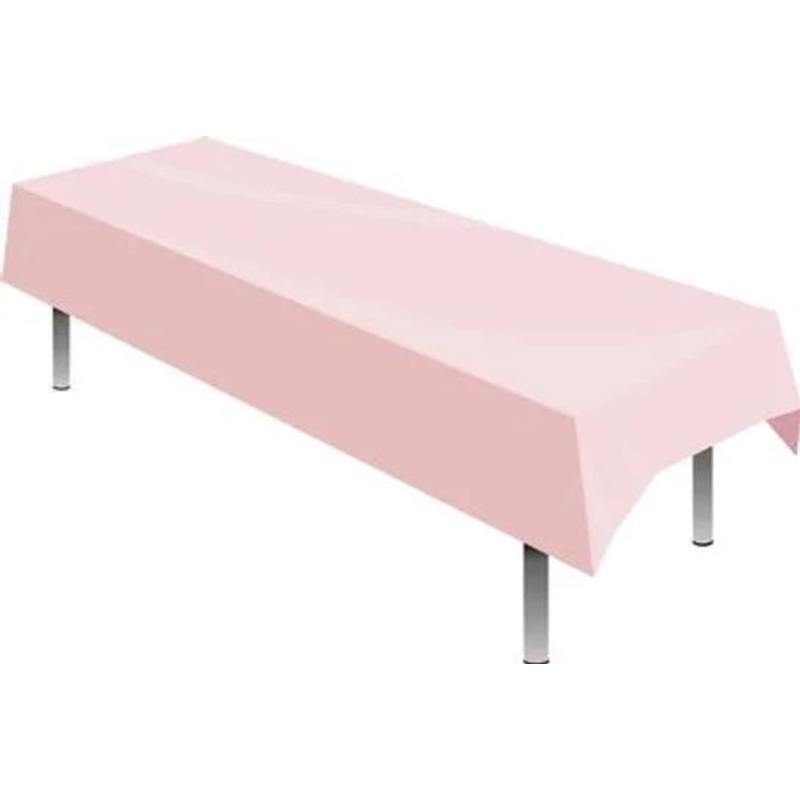 137cm x 274cm Plastic Tablecover x 1 Light Pink