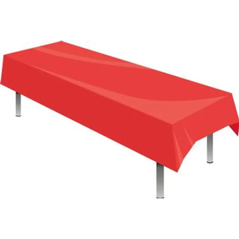 137cm x 274cm Plastic Tablecover x 1 Red