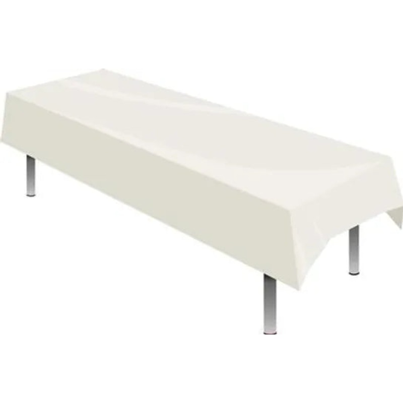 137cm x 274cm Plastic Tablecover x 1 White