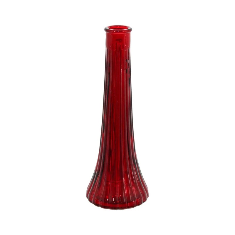 Ashley Glass Bud Vase – H21cm – Red