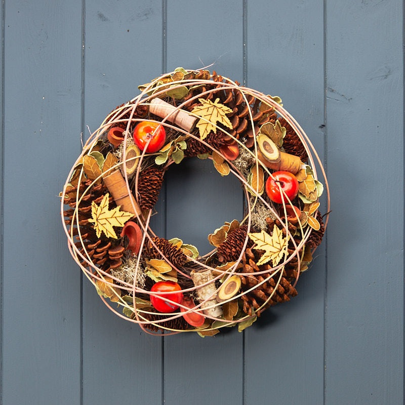 Autumn Centrepiece Wreath with Leaves and Fruit x 27cm