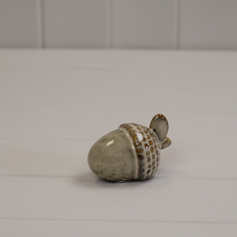 Beige Mottle Ceramic Acorn Decoration L7 x D5 x H5cm