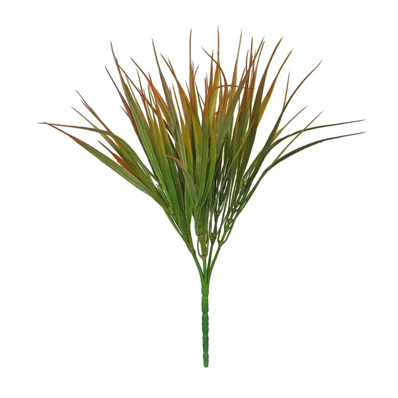 Grass Bush x 28cm Height – Green & Brown Natural Tones
