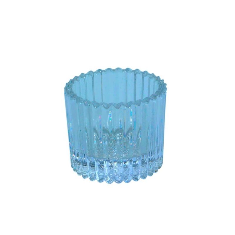 Harrison Glass Tealight Holder – D5 x H4.5cm – Blue