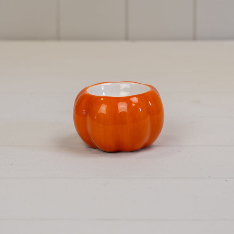 Pumpkin Ceramic Tealight Holder H5cm x D8cm