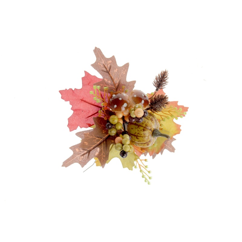 Pumpkin & Mushroom Pick – Orange & Brown – 22cm long, 3 Pieces per Pack