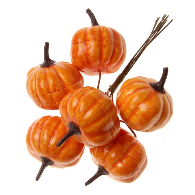 4cm Mini Orange Pumpkin on a 9cm Wire – 6 Pumpkins per Pack