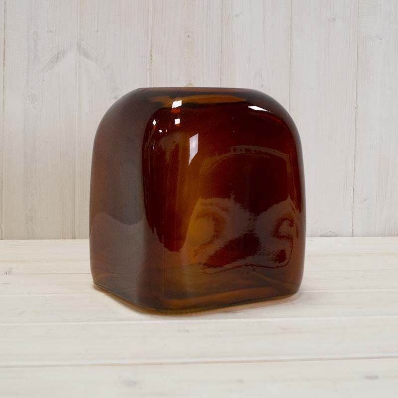 Burnt Amber Square Bubble Vase