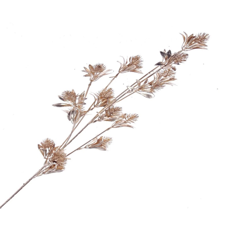 Metallic Thistle Spray – 82cm long – Gold