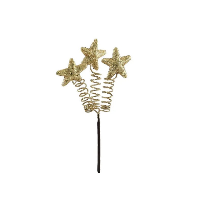 Sparkling Gold Star Pick – 16cm tall