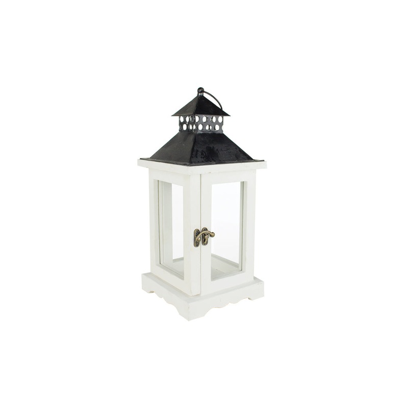 7220-04-22 Single Pane Lantern – White