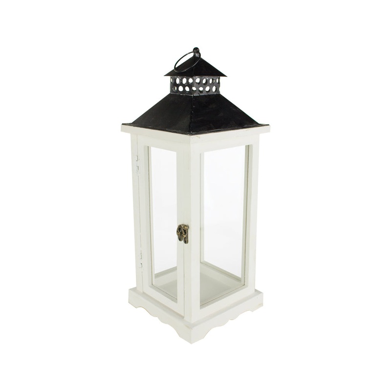 7222-04-22 Single Pane Lantern – White