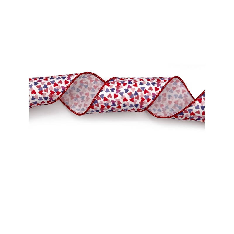 #9 Confetti Hearts Valentine Ribbon – 50 yard Value Roll