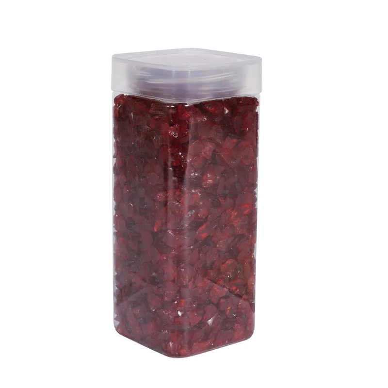 Glass Pebbles 5-8mm – Red – Square Jar -750gr