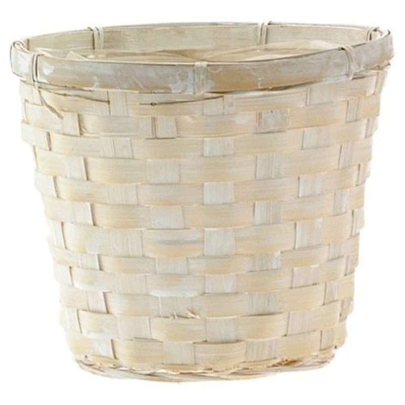 10290W  6 White Wash Pot Cover w/Liner –  Each