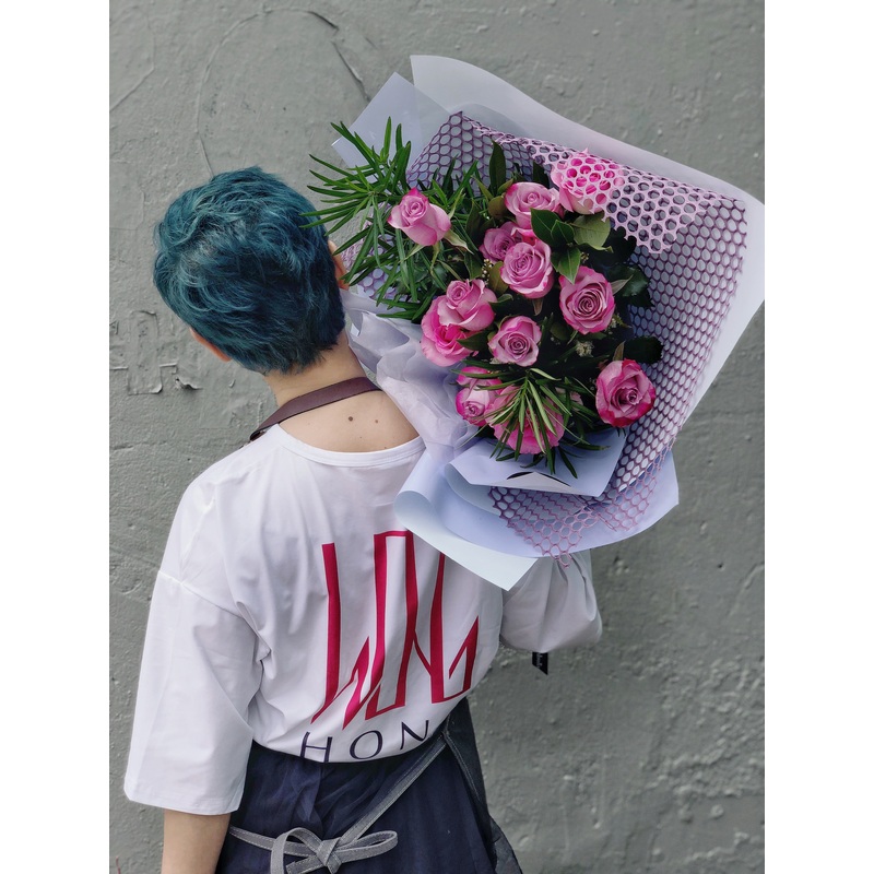 Dozen Purple/Lavender Rose Bouquet