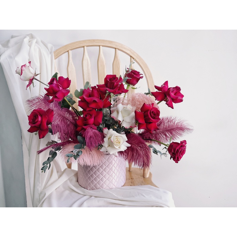 Scarlet Opulence Hatbox-Small & Medium & Large