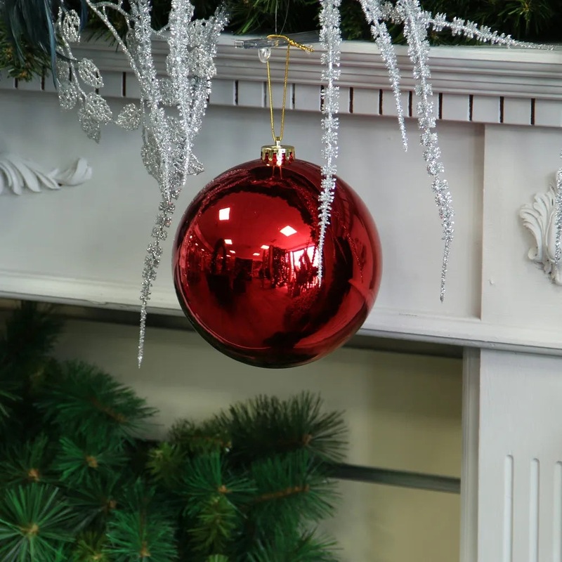 Shiny Shatterproof Bauble x 15cm – Red