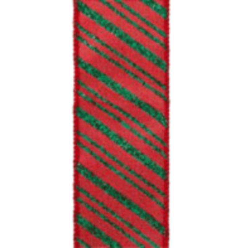 #9 Stribe Red/Green Ribbon – 10yd/roll
