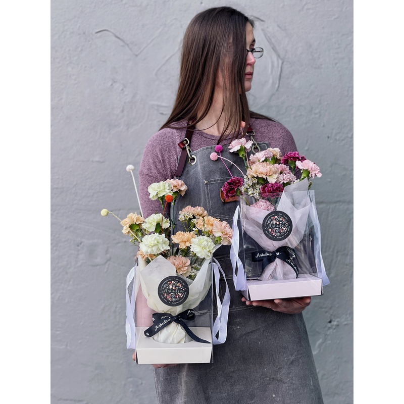 Carnation Handbag-Peach and orange & Pink and mauve