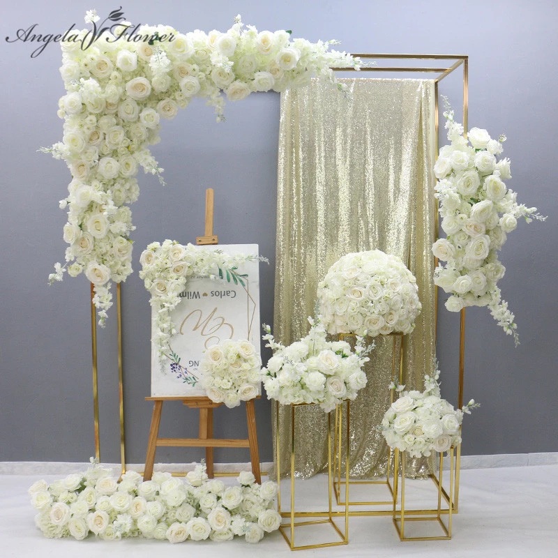 A3147 A6924 Luxury White Wedding Scene Floral Arrangement Event Backdrop Decor