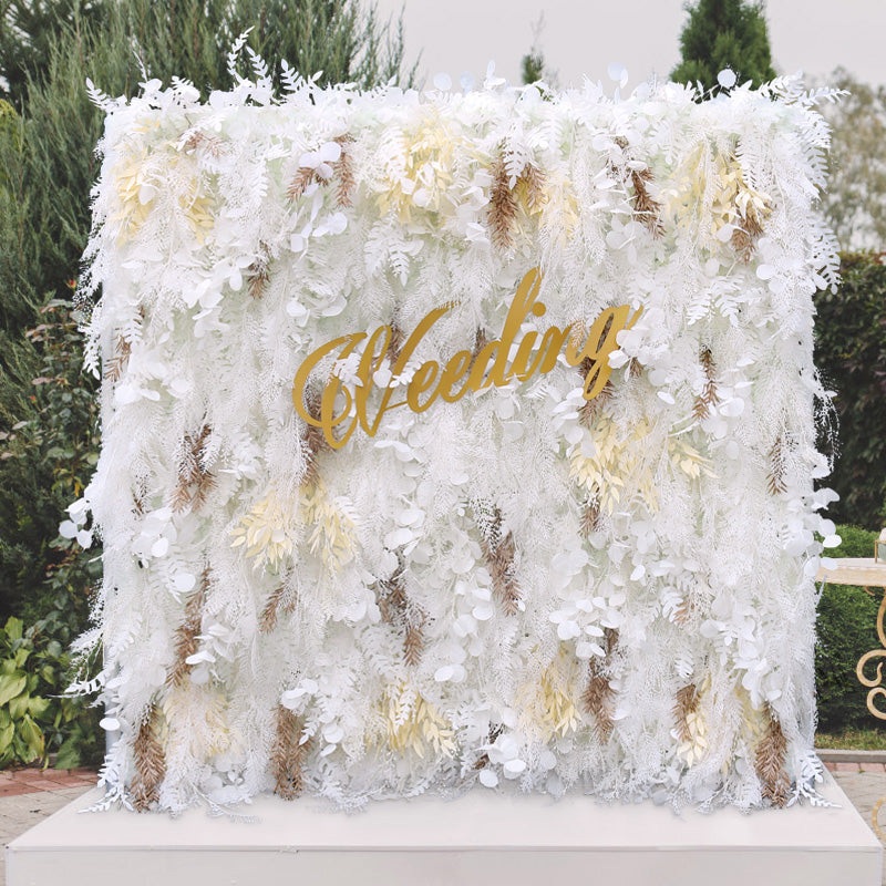A605 A7422 White Cloth Flower Wall Wedding Event Props