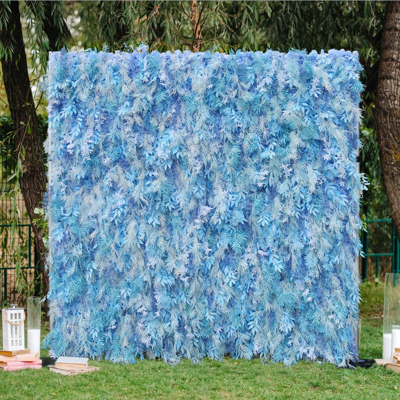 A615 A7441 Blue Cloth Flower Wall Wedding Backdrop Floral Arrangement