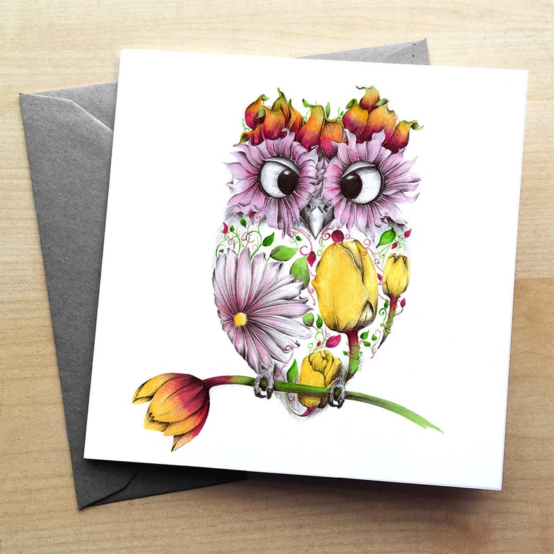 Agnes the Owl greeting card