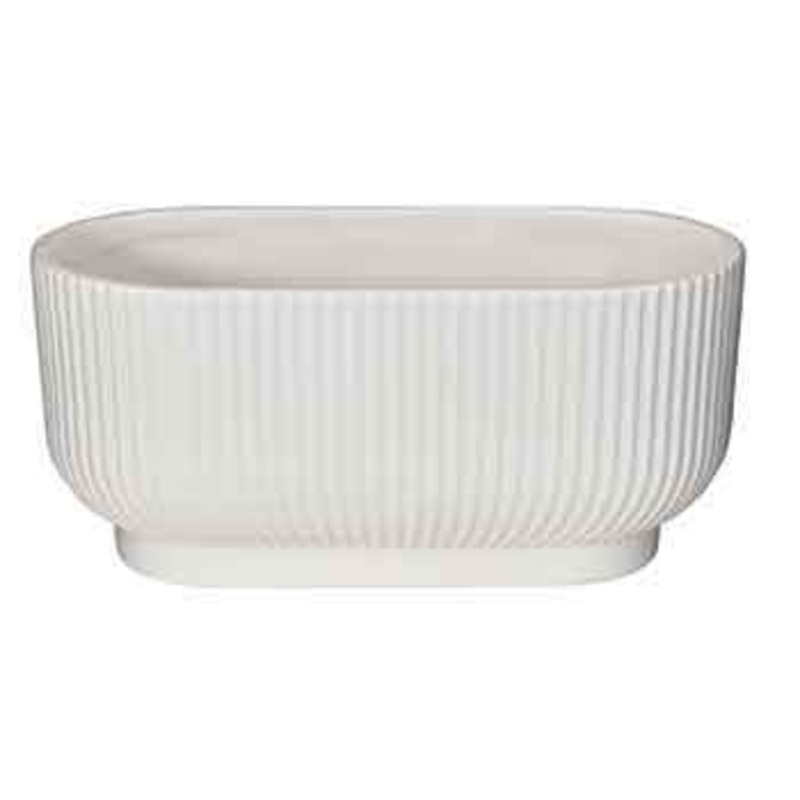 C55206 – 8 x 4 Oval Matte White Ceramic Planter – Each