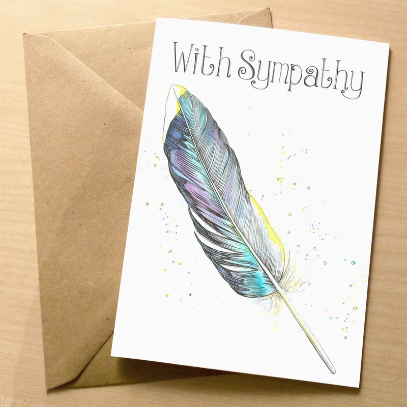 Feather Sympathy card