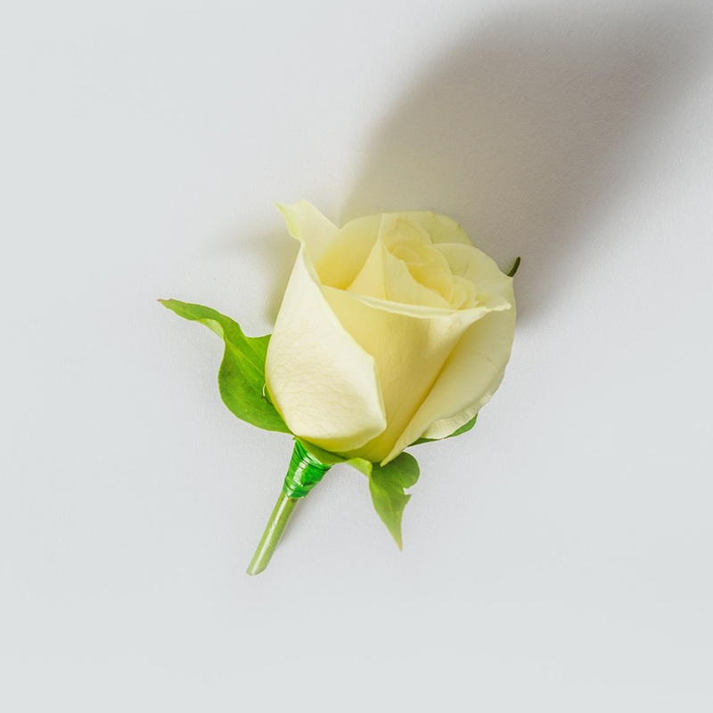 Gents Rose Buttonhole-Cream Rose & Red Rose